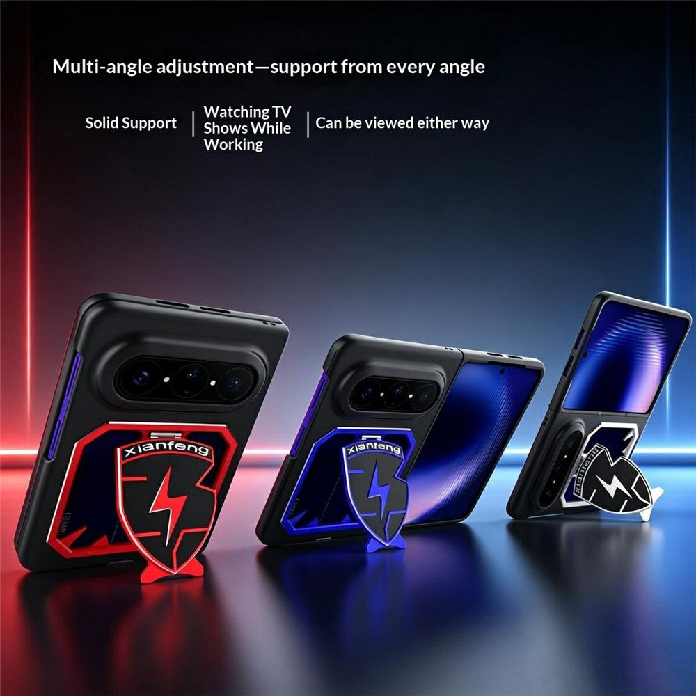 For Huawei Pura X Max Case Aluminum Alloy + PC Foldable Phone Cover with Openwork Cooling Kickstand
