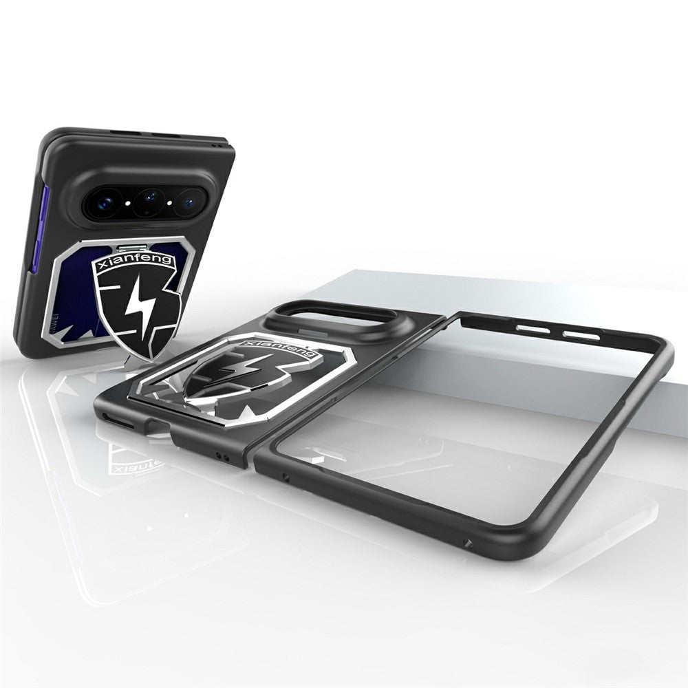 For Huawei Pura X Max Case Aluminum Alloy + PC Foldable Phone Cover with Openwork Cooling Kickstand