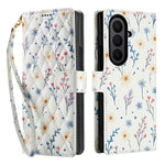 Til Samsung Galaxy Z Fold8 Ultra Pung Etui med Rhombisk Blomsterdesign, Læder Flip Telefoncover med Rem