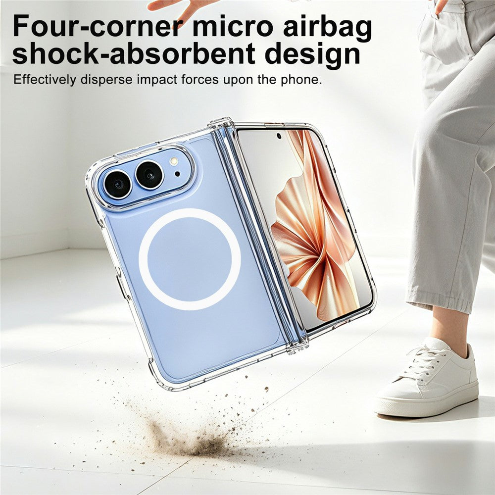 IMAK magnetiskt fodral för iPhone Fold mjukt TPU + PC krockkudde stötdämpande skydd