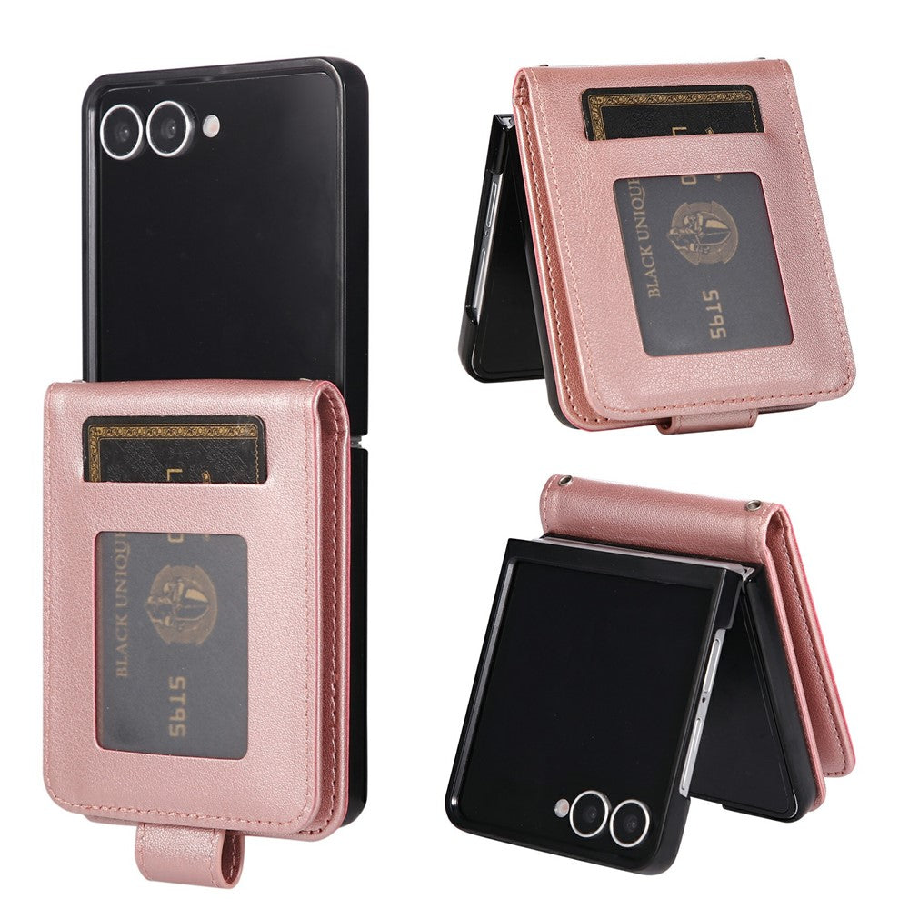 Til Samsung Galaxy Z Flip8 Etui Magnetisk Lås PU Læder Telefoncover med Kortlomme