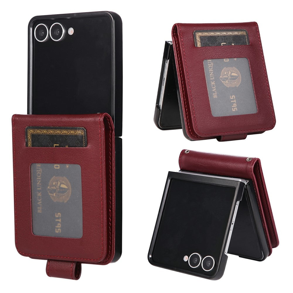 Til Samsung Galaxy Z Flip8 Etui Magnetisk Lås PU Læder Telefoncover med Kortlomme