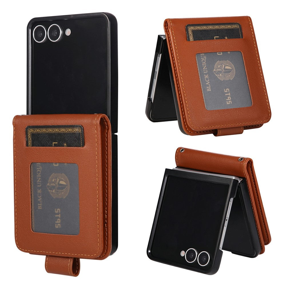 Til Samsung Galaxy Z Flip8 Etui Magnetisk Lås PU Læder Telefoncover med Kortlomme