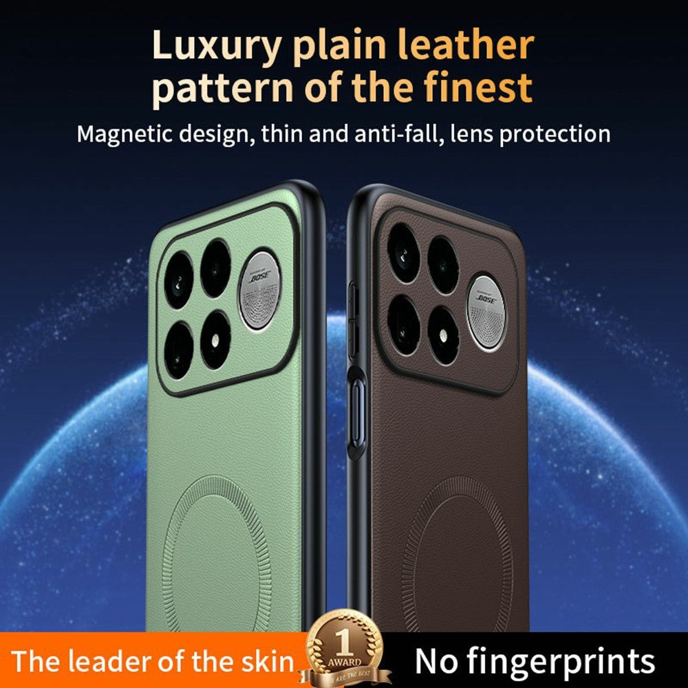 For Xiaomi Redmi K100 Pro 5G Magnetic Case Leather Coated TPU + PC Phone Cover