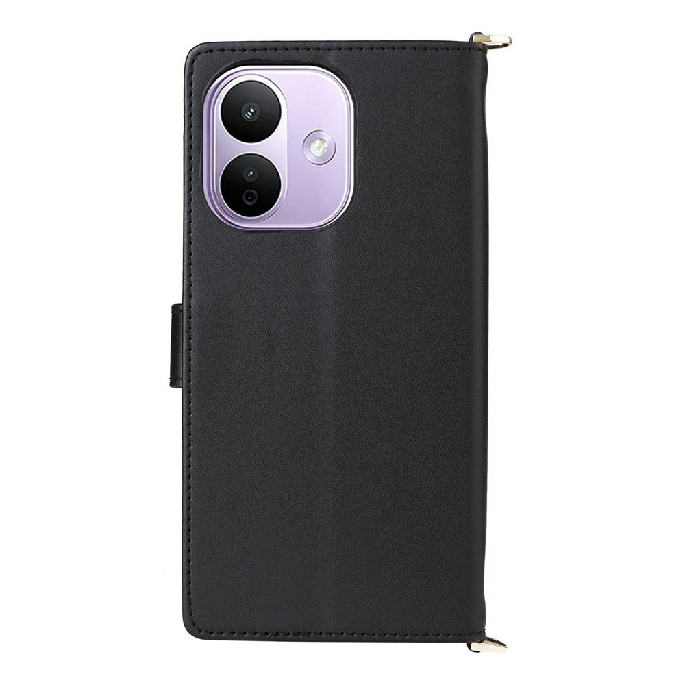 For Xiaomi Redmi Note 17 Pro 5G Leather Case Stand Wallet Phone Cover with Shoulder / Wrist Strap
