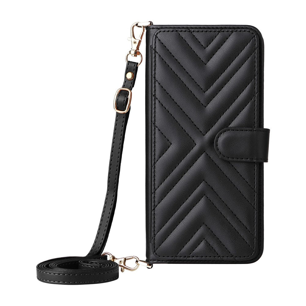 For Xiaomi Redmi Note 17 Pro 5G Leather Case Stand Wallet Phone Cover with Shoulder / Wrist Strap