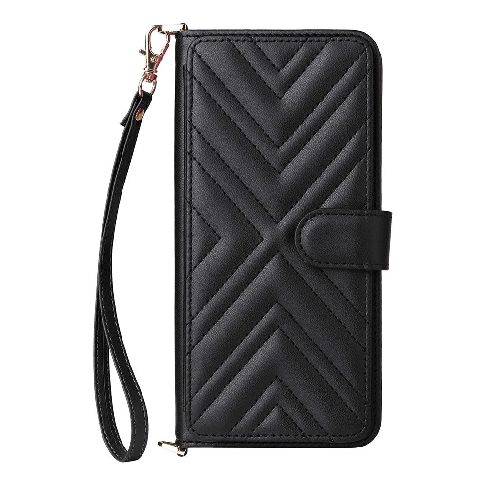 For Xiaomi Redmi Note 17 Pro 5G Leather Case Stand Wallet Phone Cover with Shoulder / Wrist Strap