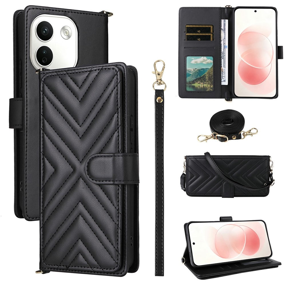 For Xiaomi Redmi Note 17 Pro+ 5G / Note 17 Pro Max 5G Leather Case Stand Wallet Phone Cover with Shoulder / Wrist Strap