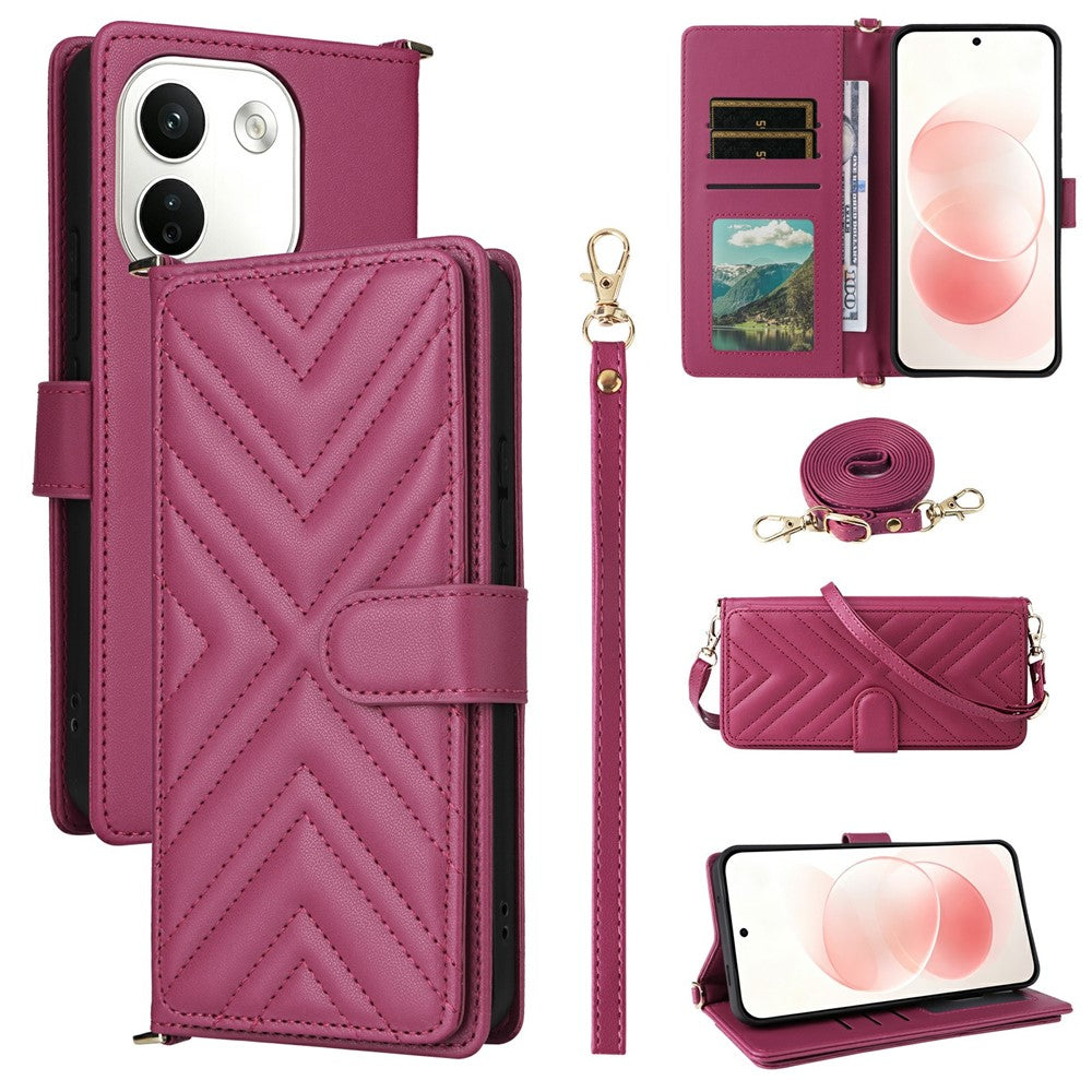 For Xiaomi Redmi Note 17 Pro+ 5G / Note 17 Pro Max 5G Leather Case Stand Wallet Phone Cover with Shoulder / Wrist Strap