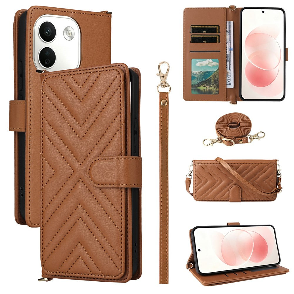 For Xiaomi Redmi Note 17 Pro+ 5G / Note 17 Pro Max 5G Leather Case Stand Wallet Phone Cover with Shoulder / Wrist Strap