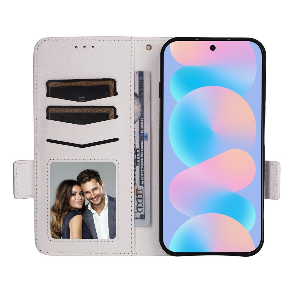 Huawei Nova 16 SE 5G-skal, Litchi Texture, plånboksläder, mobilskal med handledsrem