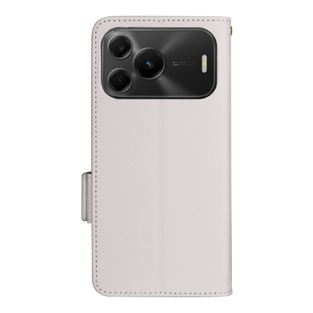 Huawei Nova 16 SE 5G-skal, Litchi Texture, plånboksläder, mobilskal med handledsrem