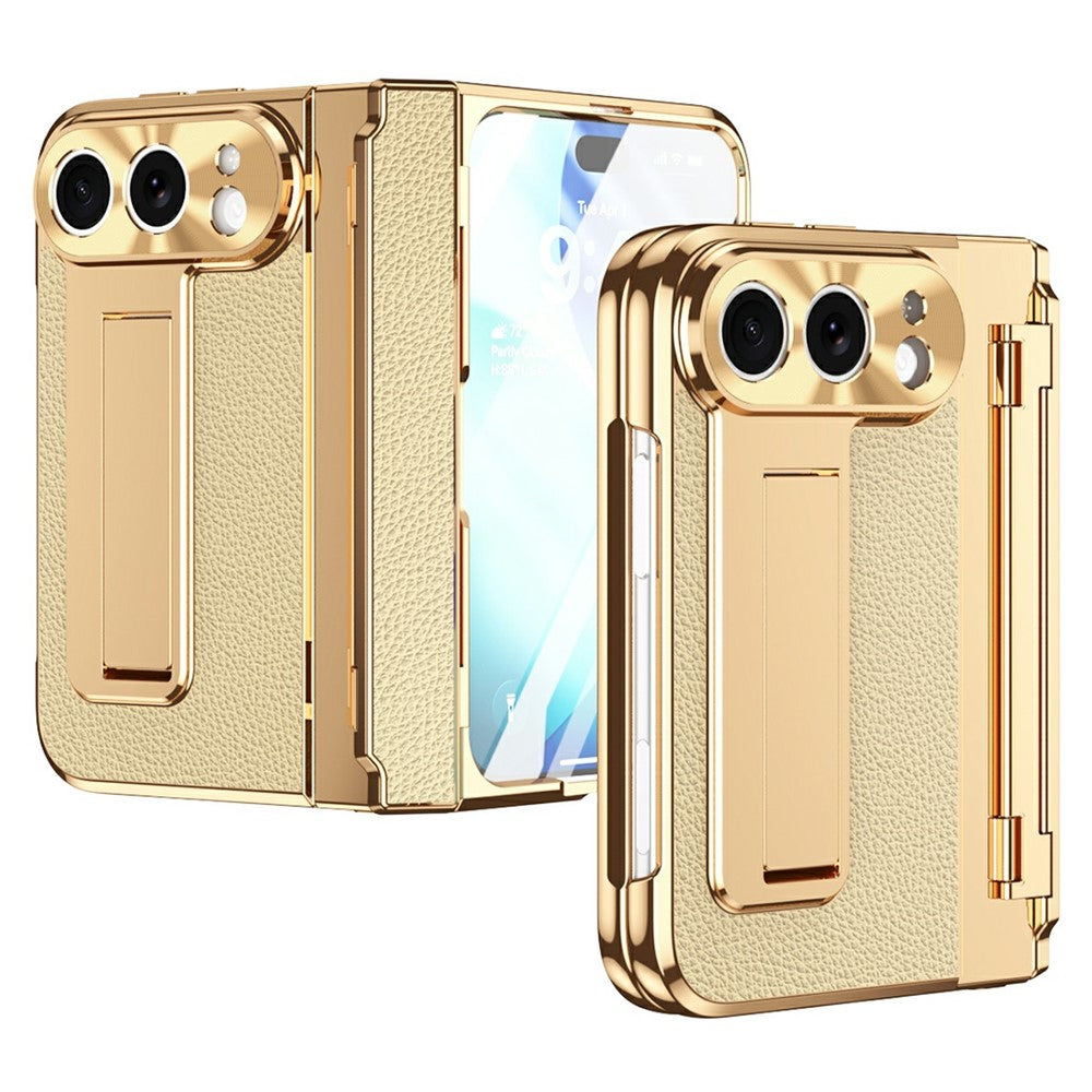 Til iPhone Fold Cover Hængselbeskyttelse Læder + PC Stødsikkert Cover med Skærmbeskytter