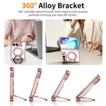 For iPhone Fold Case with Tempered Glass Screen Protector Rotatable Ring Kickstand PC Cover