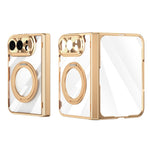 For iPhone Fold Case with Tempered Glass Screen Protector Rotatable Ring Kickstand PC Cover