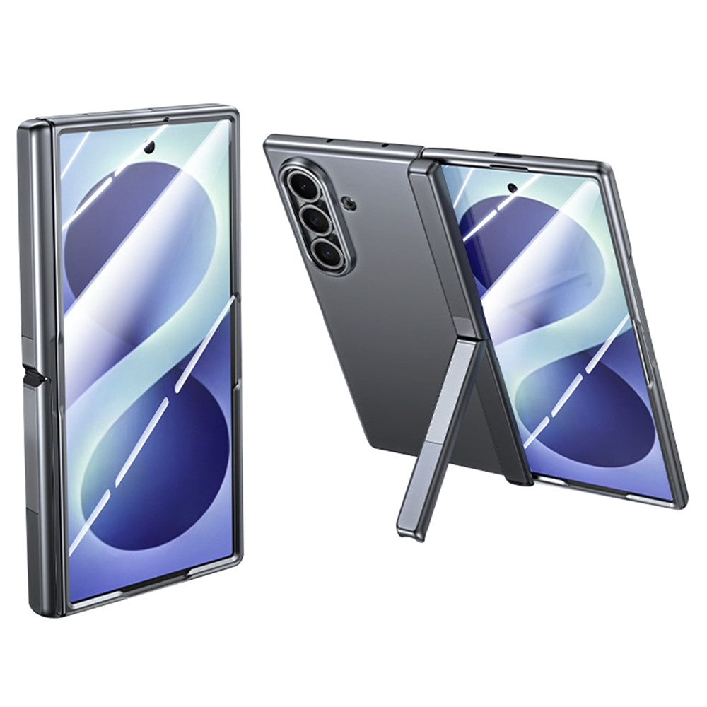 Til Samsung Galaxy Z Fold8 Ultra Cover med HD Skærmbeskytter Hængsel Støttefod Hud-Tekstureret PC Telefoncover