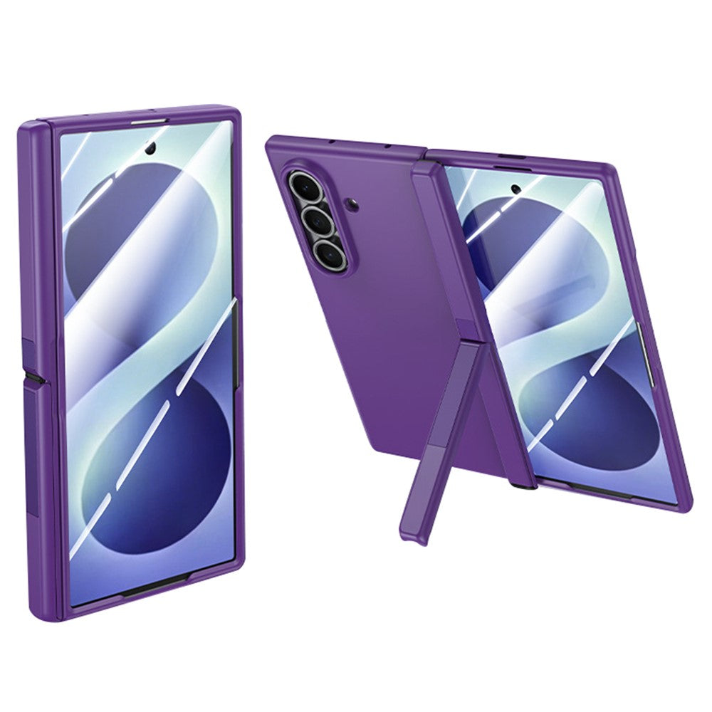 Til Samsung Galaxy Z Fold8 Ultra Cover med HD Skærmbeskytter Hængsel Støttefod Hud-Tekstureret PC Telefoncover