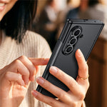 Til Samsung Galaxy Z Fold8 Ultra Cover med Anti-Spion Skærmbeskytter Hængsel Støttefod Hudtekstureret PC Telefoncover