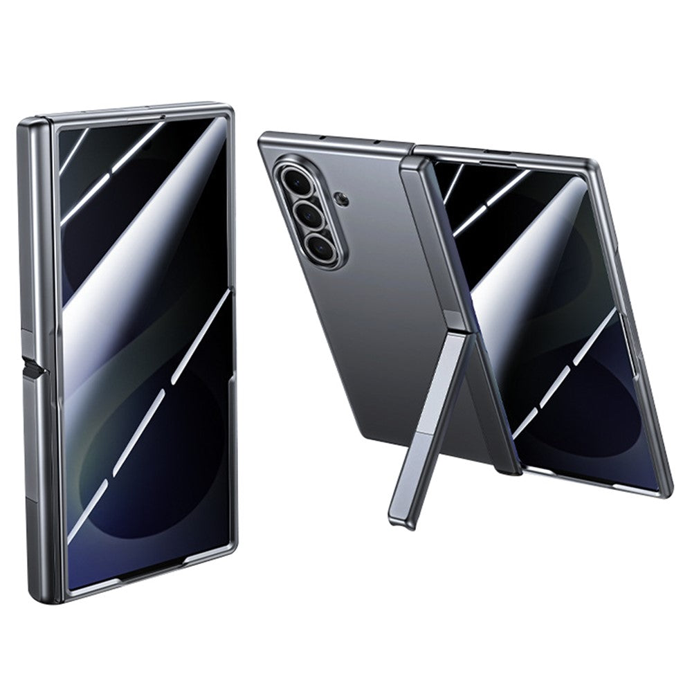 Til Samsung Galaxy Z Fold8 Ultra Cover med Anti-Spion Skærmbeskytter Hængsel Støttefod Hudtekstureret PC Telefoncover