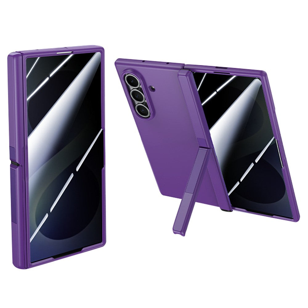 Til Samsung Galaxy Z Fold8 Ultra Cover med Anti-Spion Skærmbeskytter Hængsel Støttefod Hudtekstureret PC Telefoncover