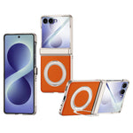 For Samsung Galaxy Z Flip8 Case with HD Screen Protector Magnetic Rotating Kickstand Tech Fabric + PC Phone Cover