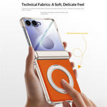 For Samsung Galaxy Z Flip8 Case with HD Screen Protector Magnetic Rotating Kickstand Tech Fabric + PC Phone Cover