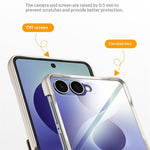 For Samsung Galaxy Z Flip8 Case with Anti-Spy Screen Protector Magnetic Rotating Kickstand Tech Fabric + PC Phone Cover