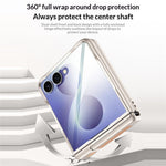 For Samsung Galaxy Z Flip8 Case Hinge Kickstand Tech Fabric Phone Back Cover with HD Clear Tempered Glass Film