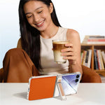 For Samsung Galaxy Z Flip8 Case Hinge Kickstand Tech Fabric Phone Back Cover with HD Clear Tempered Glass Film
