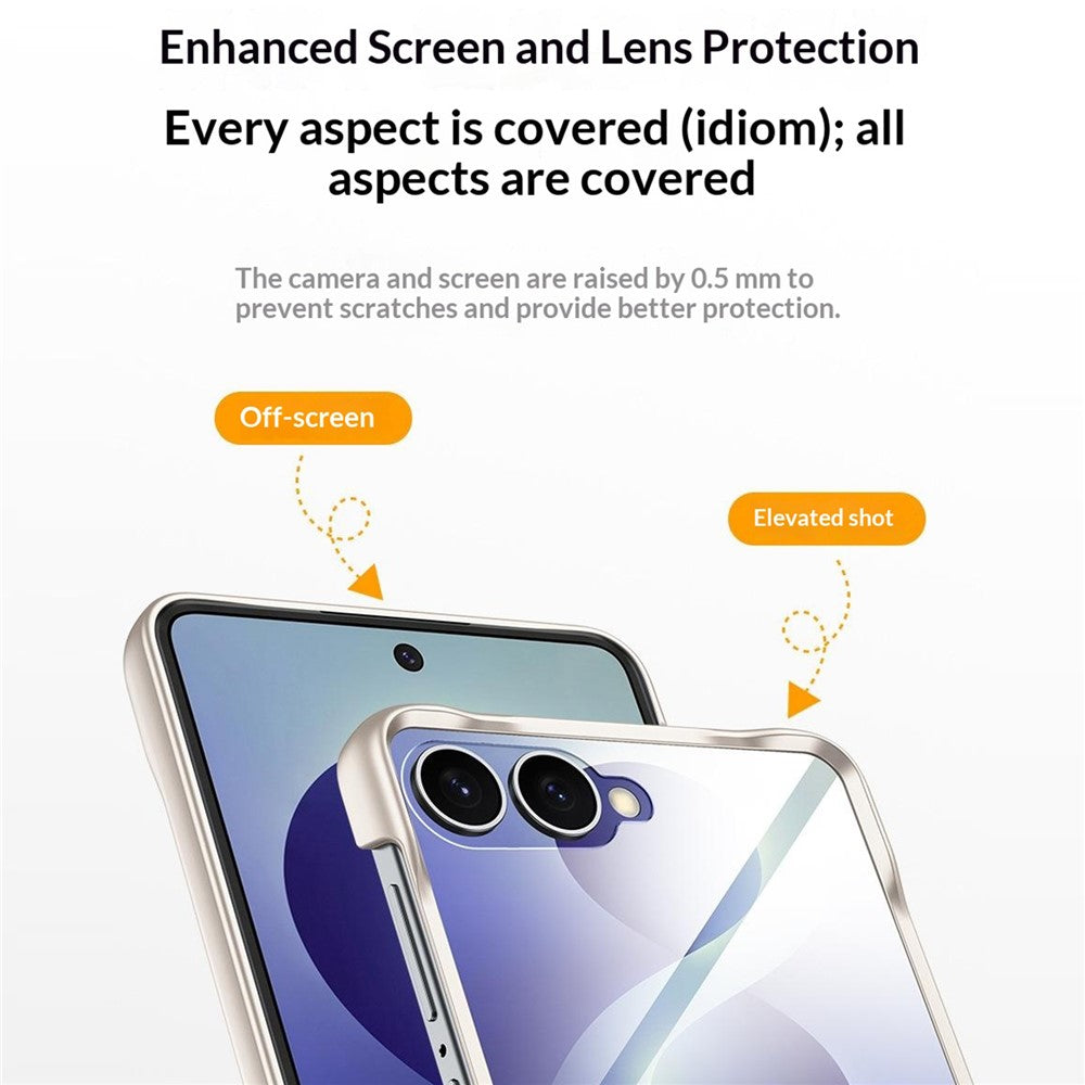 For Samsung Galaxy Z Flip8 Case Hinge Kickstand Tech Fabric Phone Back Cover with Privacy Tempered Glass Film