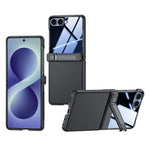 For Samsung Galaxy Z Flip8 Case Hinge Kickstand Tech Fabric Phone Back Cover with Privacy Tempered Glass Film