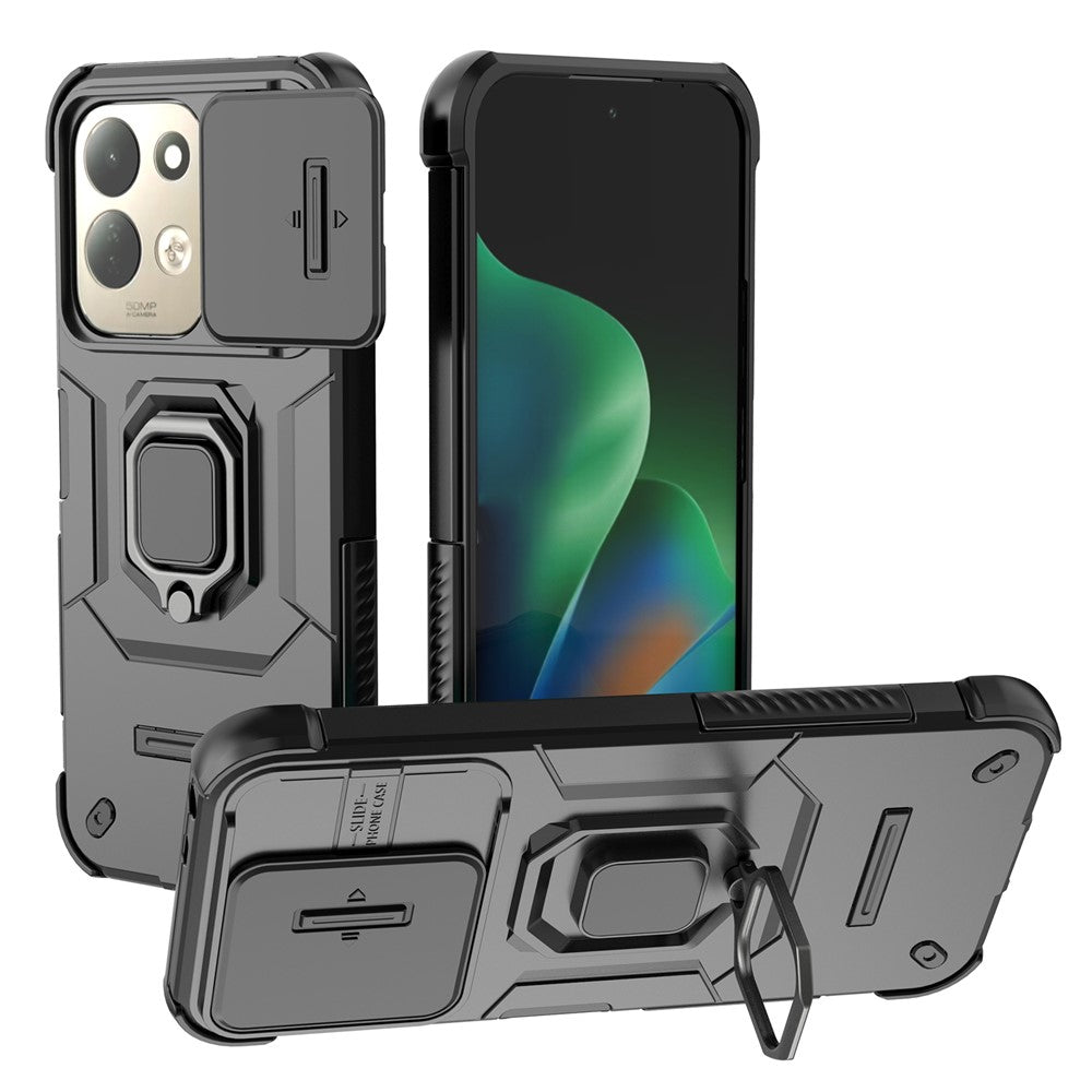 For Xiaomi Redmi 17 4G  /  17 5G Case PC + TPU Kickstand Phone Protector with Lens Cover