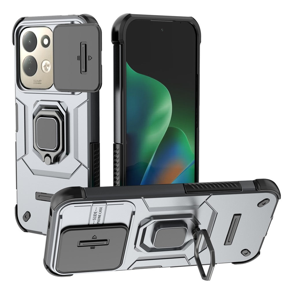 For Xiaomi Redmi 17 4G  /  17 5G Case PC + TPU Kickstand Phone Protector with Lens Cover