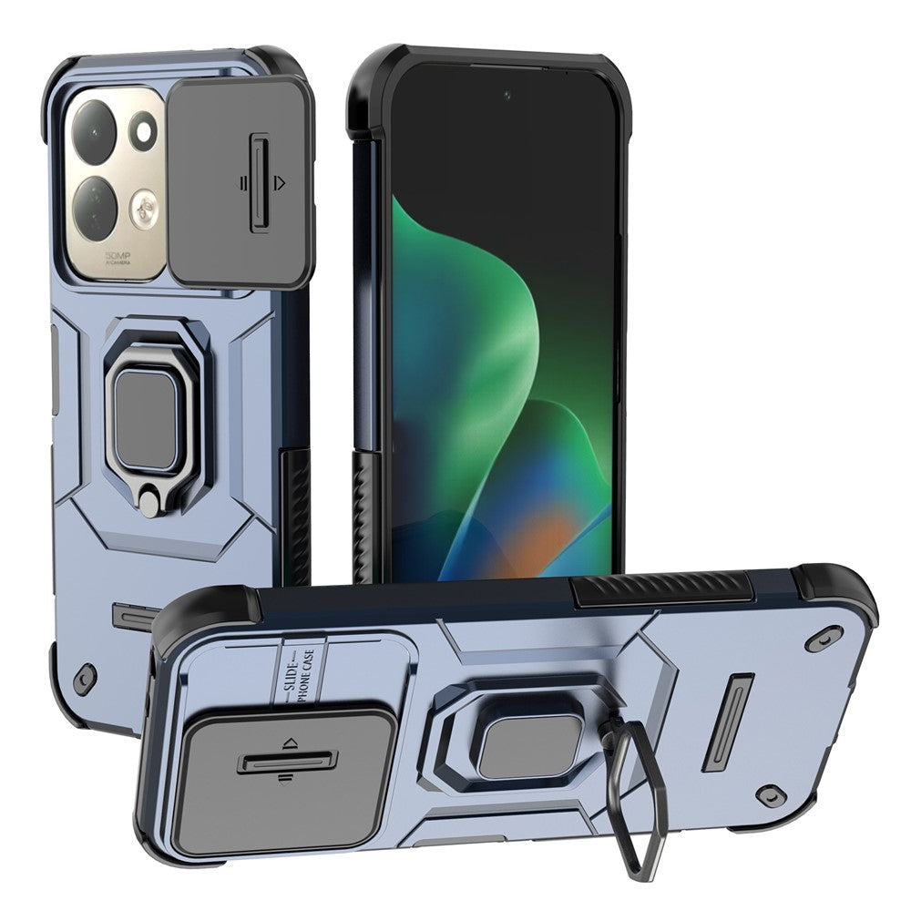 For Xiaomi Redmi 17 4G  /  17 5G Case PC + TPU Kickstand Phone Protector with Lens Cover