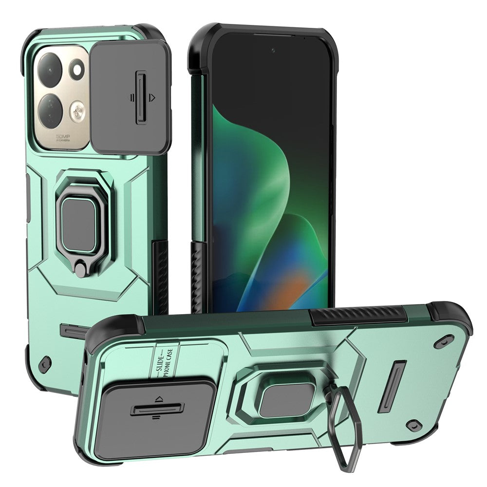 For Xiaomi Redmi 17 4G  /  17 5G Case PC + TPU Kickstand Phone Protector with Lens Cover