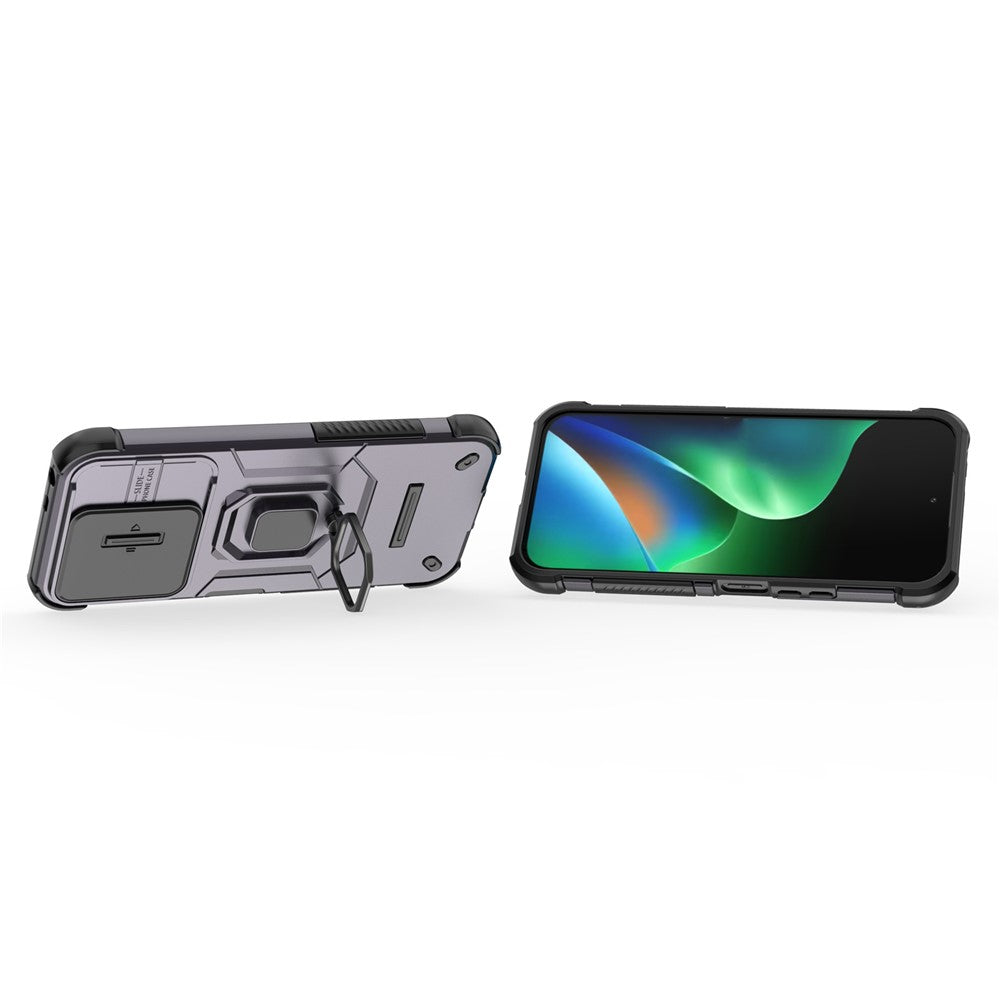 For Xiaomi Redmi 17 4G  /  17 5G Case PC + TPU Kickstand Phone Protector with Lens Cover
