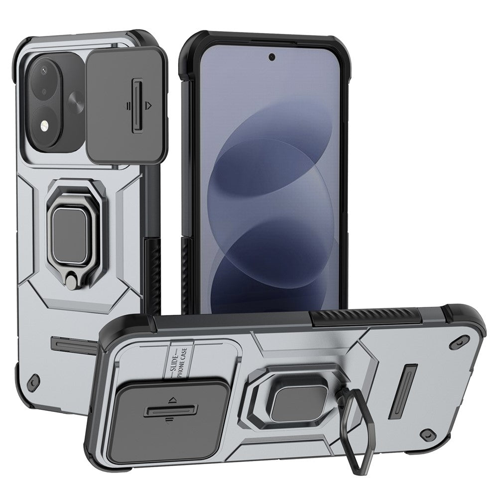 For Xiaomi Redmi Note 17 4G (Global) / Note 17 5G (Global) / Note 17 (India / China) 5G  Case PC + TPU Kickstand Phone Protector with Lens Cover