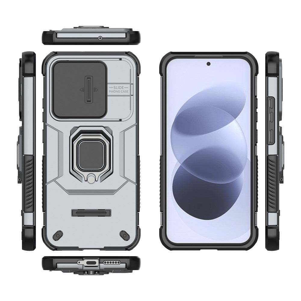 For Xiaomi Redmi Note 17 4G (Global) / Note 17 5G (Global) / Note 17 (India / China) 5G  Case PC + TPU Kickstand Phone Protector with Lens Cover