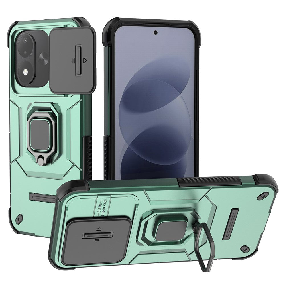For Xiaomi Redmi Note 17 4G (Global) / Note 17 5G (Global) / Note 17 (India / China) 5G  Case PC + TPU Kickstand Phone Protector with Lens Cover