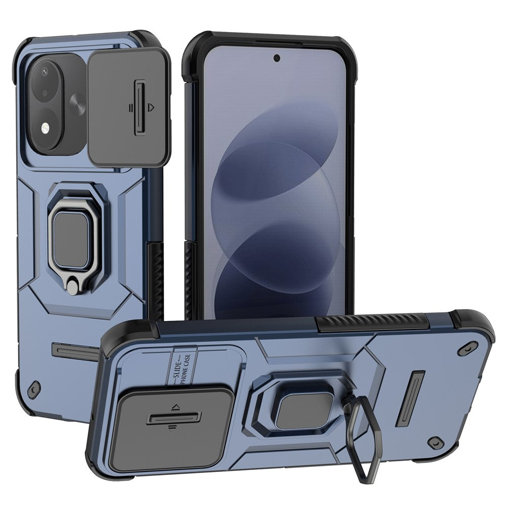 For Xiaomi Redmi Note 17 4G (Global) / Note 17 5G (Global) / Note 17 (India / China) 5G  Case PC + TPU Kickstand Phone Protector with Lens Cover