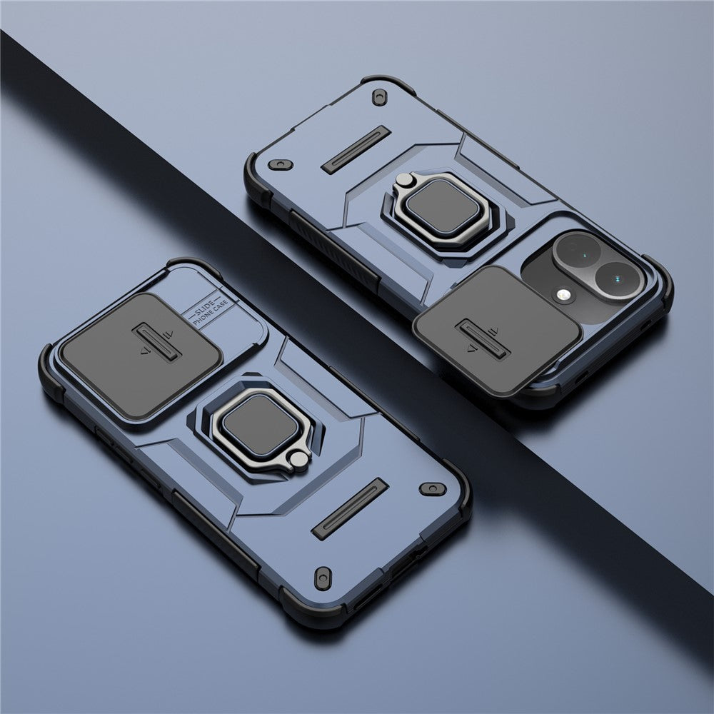 For Xiaomi Redmi Note 17 Pro 5G Case PC + TPU Kickstand Phone Protector with Lens Cover