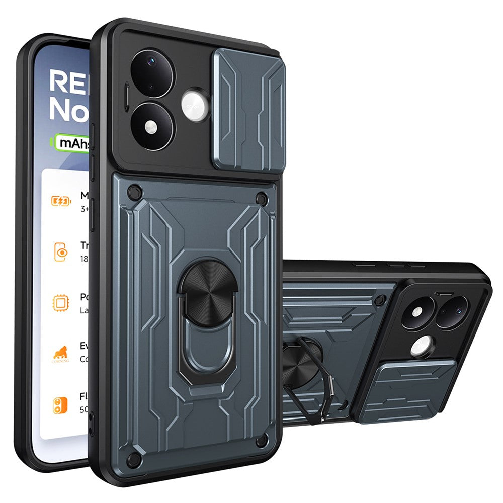 For Xiaomi Redmi Note 17 4G (Global) / Note 17 5G (Global) / Note 17 (India / China) 5G  Case PC + TPU Kickstand Phone Back Cover with Camera Slider