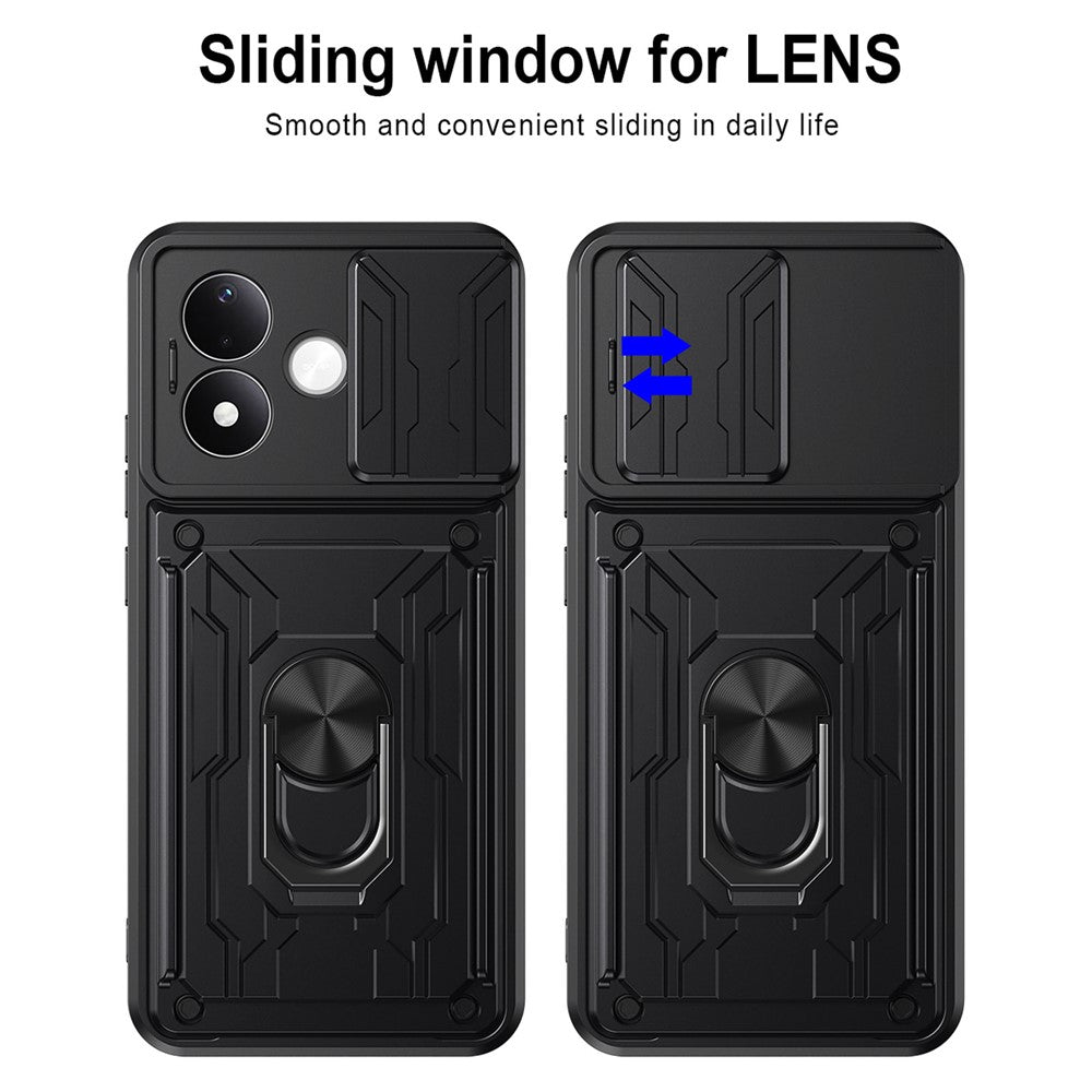 For Xiaomi Redmi Note 17 4G (Global) / Note 17 5G (Global) / Note 17 (India / China) 5G  Case PC + TPU Kickstand Phone Back Cover with Camera Slider
