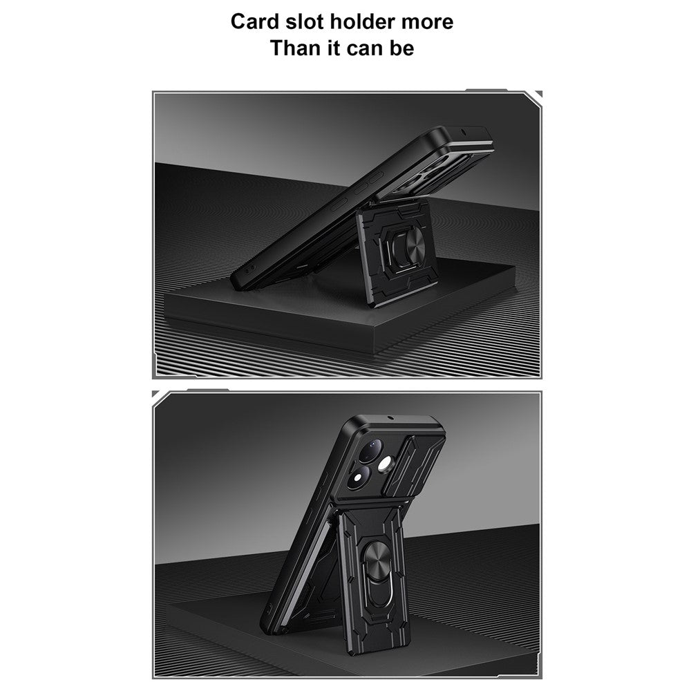 For Xiaomi Redmi Note 17 4G (Global) / Note 17 5G (Global) / Note 17 (India / China) 5G  Case PC + TPU Kickstand Phone Back Cover with Camera Slider