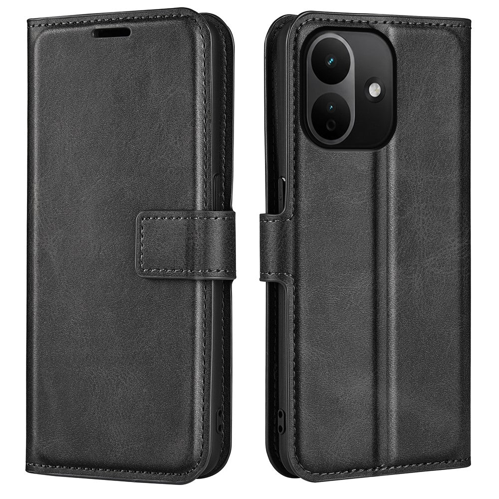 For Xiaomi Redmi Note 17 Pro 5G Stand Case Anti-Scratch Calf Texture Leather Phone Cover