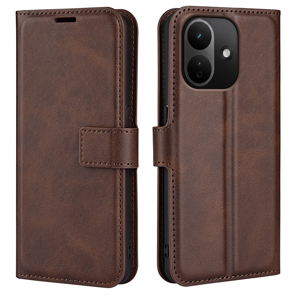 For Xiaomi Redmi Note 17 Pro 5G Stand Case Anti-Scratch Calf Texture Leather Phone Cover