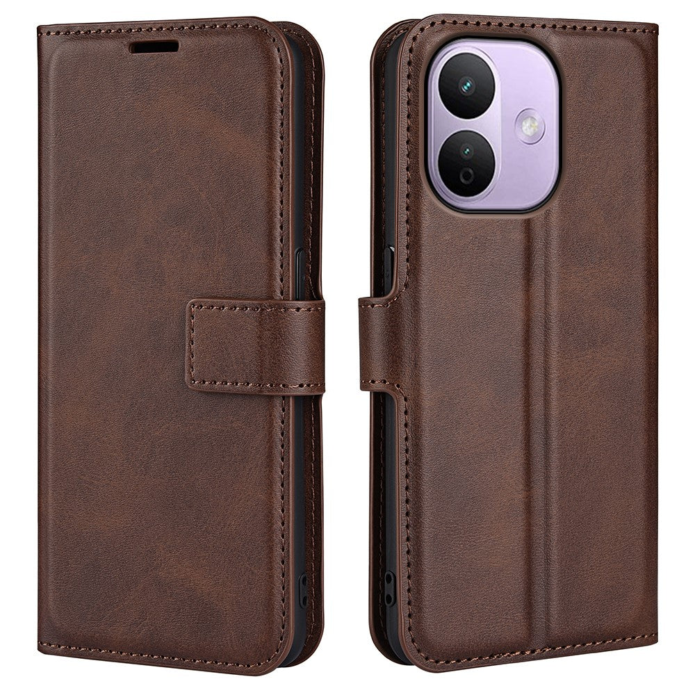 For Xiaomi Redmi Note 17 Pro 5G Stand Case Anti-Scratch Calf Texture Leather Phone Cover