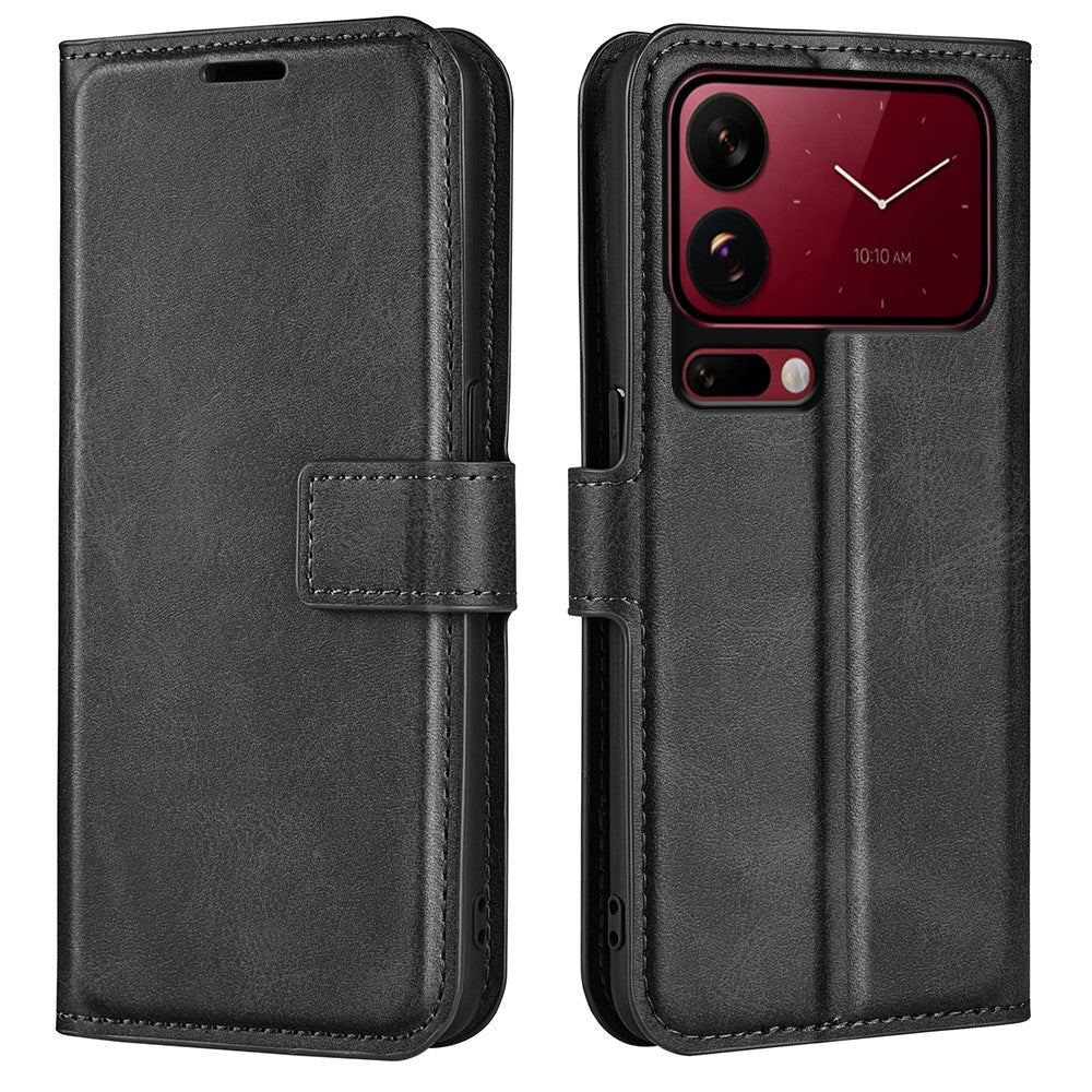 For Xiaomi 18 Pro Max Stand Case Anti-Scratch Calf Texture Leather Phone Cover
