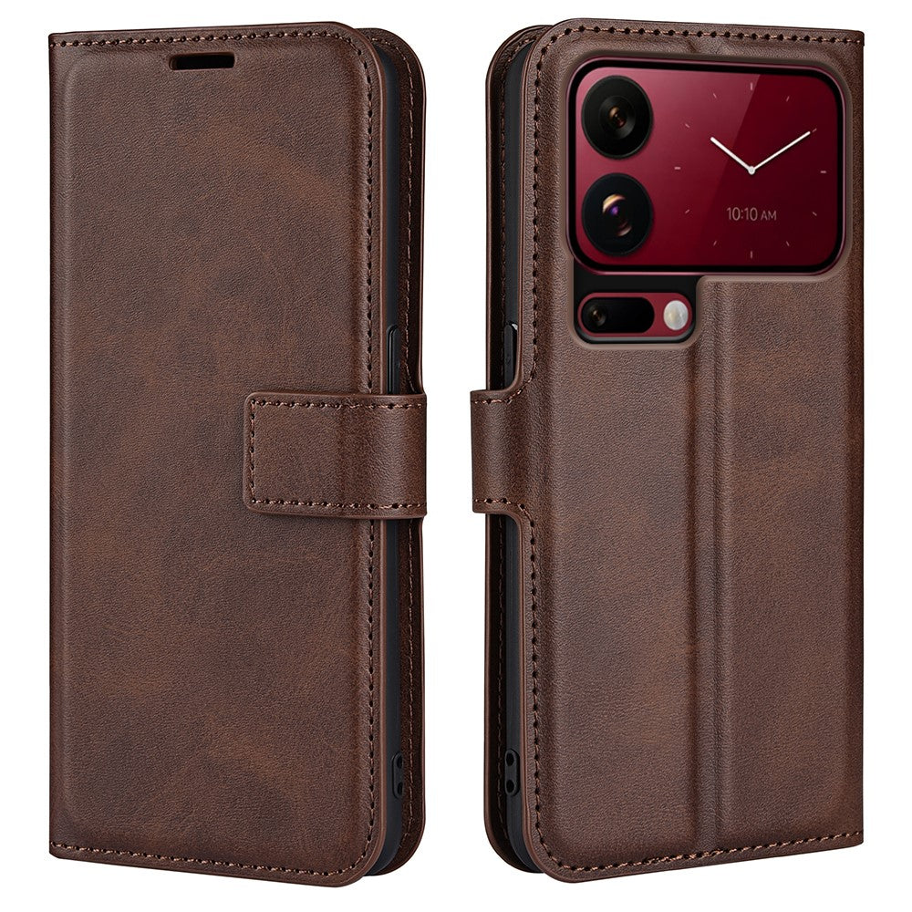 For Xiaomi 18 Pro Max Stand Case Anti-Scratch Calf Texture Leather Phone Cover