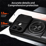 Magnetic Case For Xiaomi Redmi Note 17 4G (Global) / Note 17 5G (Global) / Note 17 (India / China) 5G  Ring Holder Foldable Kickstand TPU PC Phone Cover with Camera Lens Slider
